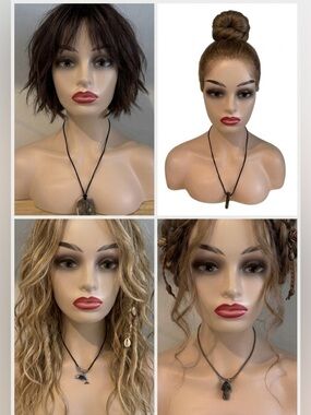 Vintage Boho Eclectic Necklace Lot - 4 Piece Charm Set - Cord Necklaces